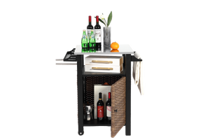 Single Door Outdoor Bar Cart with Stainless Steel Tabletop