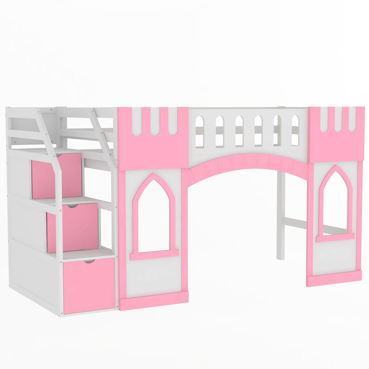 Loft Bed With Storage Staircase And Windows