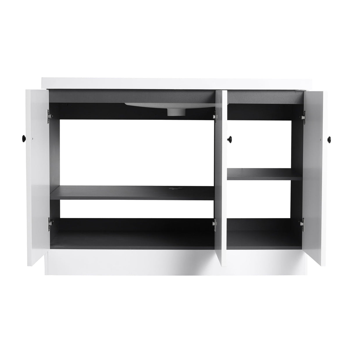 Contemporary Freestanding Bathroom Vanity With Resin Sink & Soft-Close Cabinet Doors