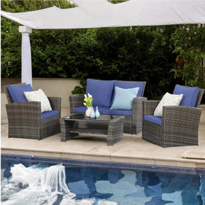 Modern Patio Set With Table And Cushions