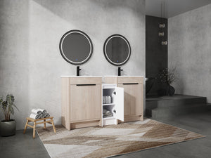 60 Inch Freestanding Bathroom Vanity with Ceramic Sink