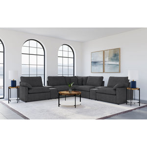 Modular Power Reclining With Lift Top Consoles, 7 Piece Configuration - Dark Gray