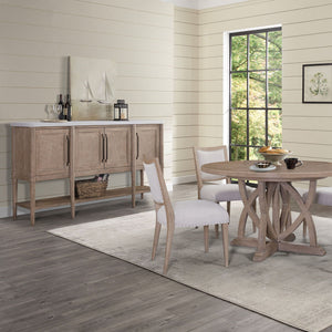 Cement Topped Server With Cane Insets - Sand