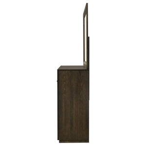 Atlas 7-drawer Bedroom Dresser and Mirror Set Dark Oak