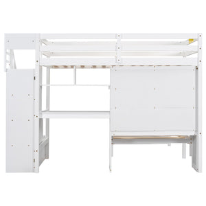 Loft Bed With Built In Desk And Staircase