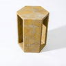 Modern Minimalist Hexagon Side Table with Honed Marble Finish - Gold, White, Pink, Dark Green, Dark Gray