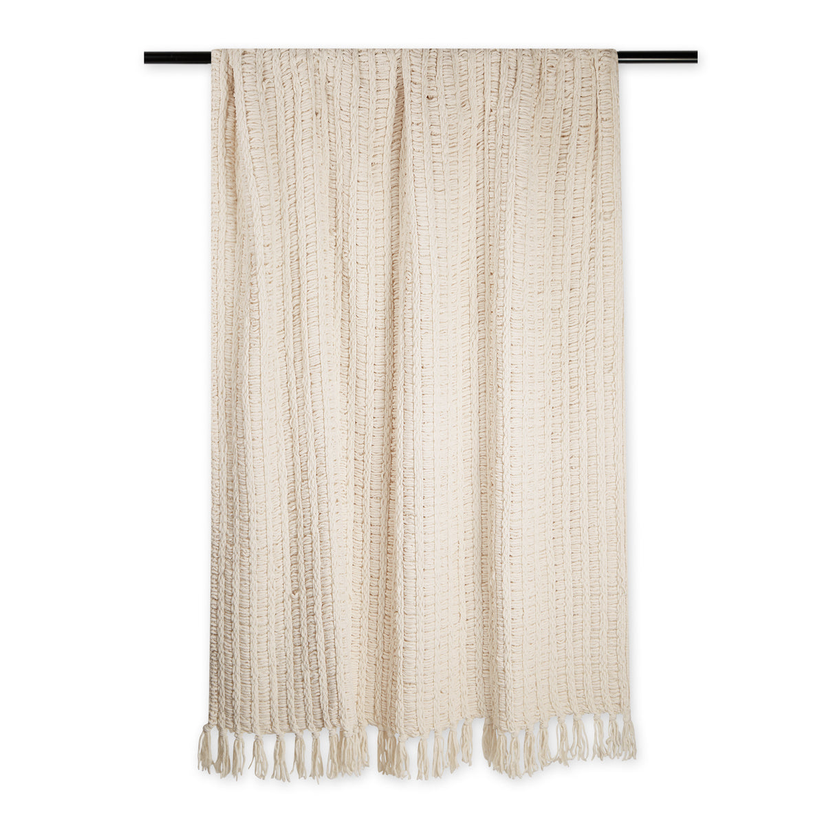 DII Chenille Luxury Tassel Throw Cream