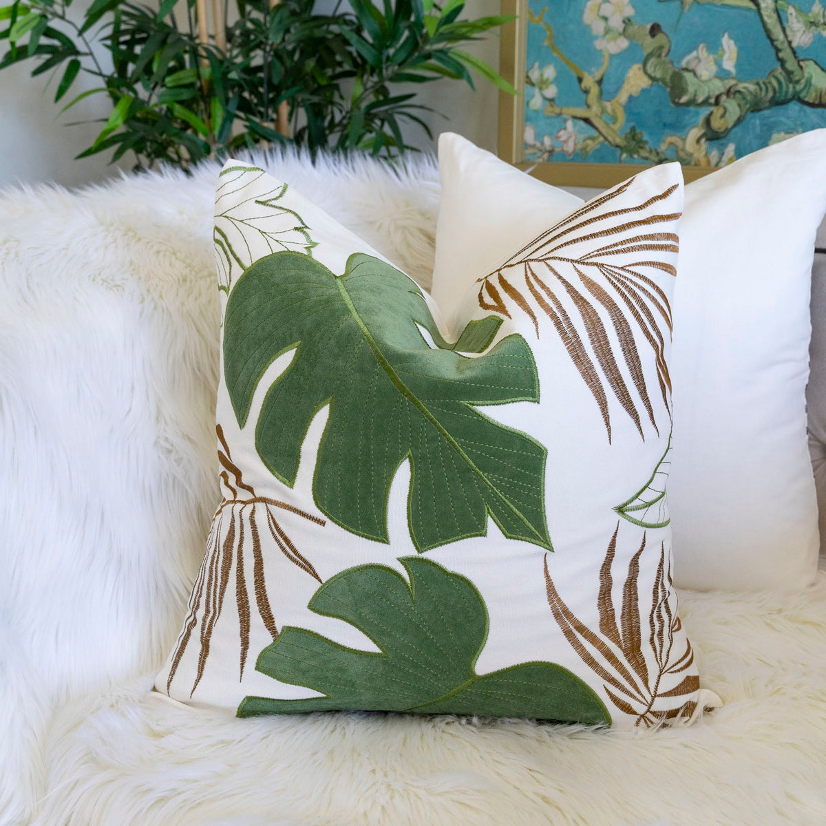 Autumn Vibes Leaf Accent Pillow