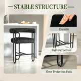 Household bar stools set of 2, modern upholstered with back