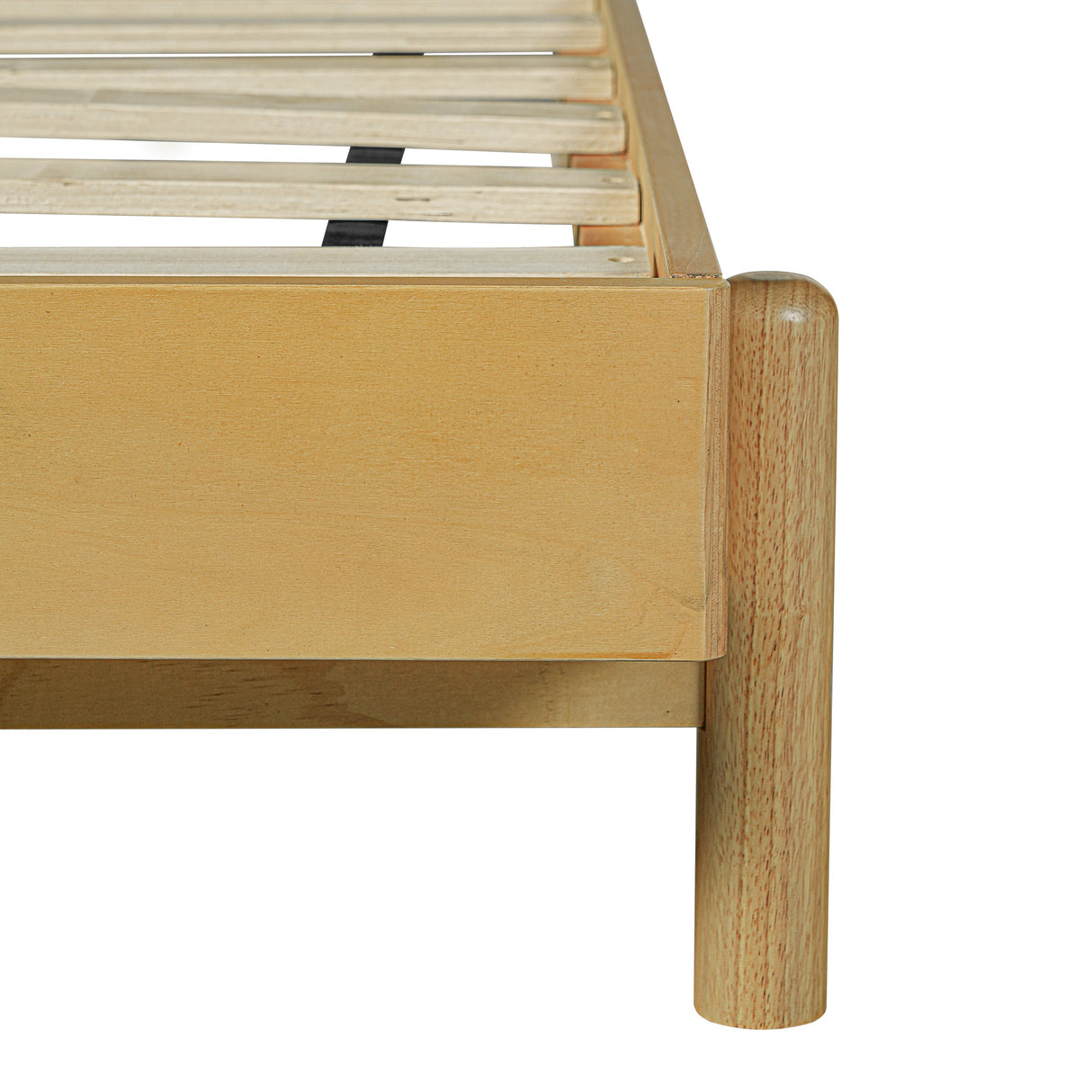 Premium Rubber Wood Platform Bed Frame, Queen Size with Headboard