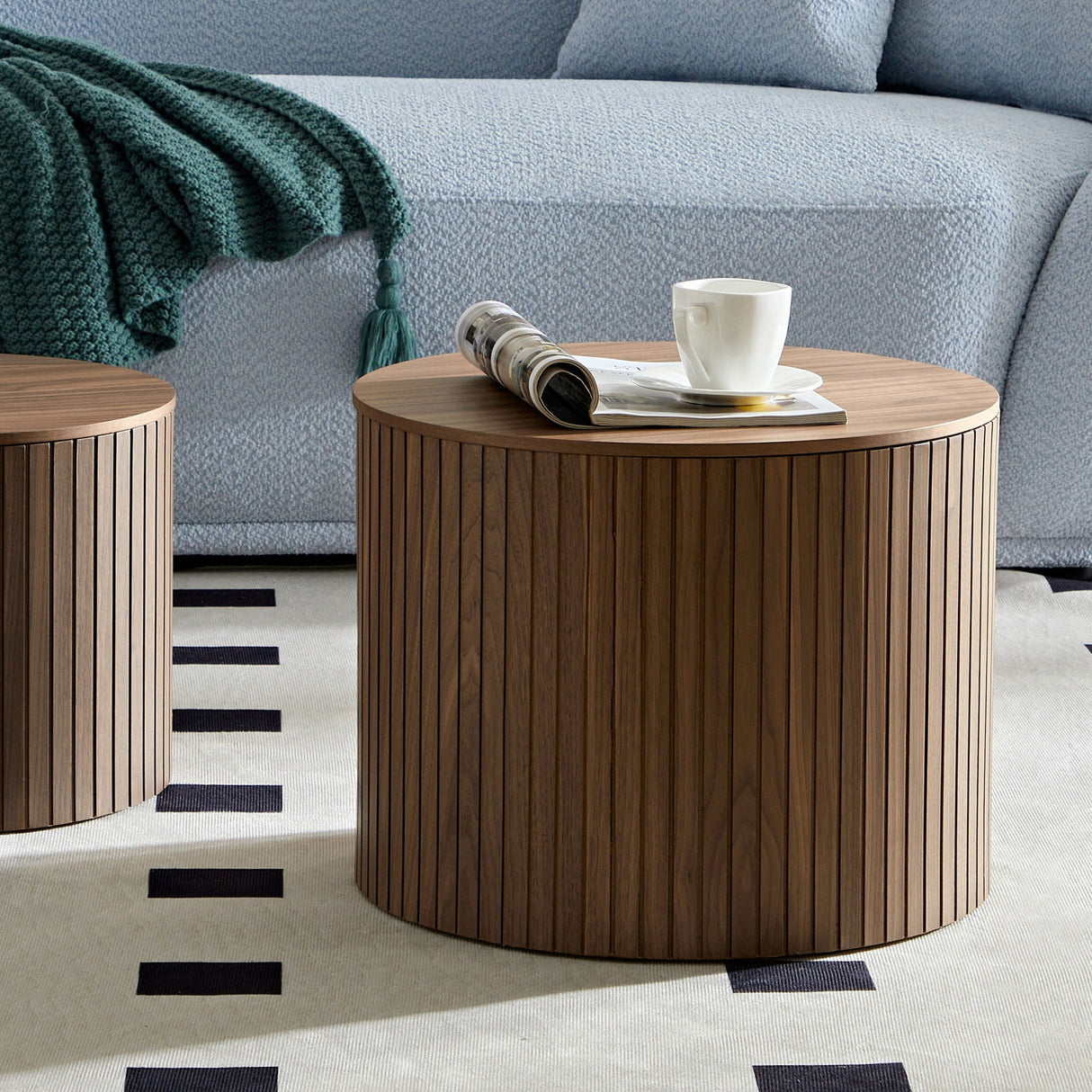 Handcrafted Nested Table Set, 2 Pieces