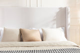 Harper upholstered bed, 54" headboard, textured ivory canvas