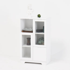 Modern Cabinet With Glass Doors And Drawer