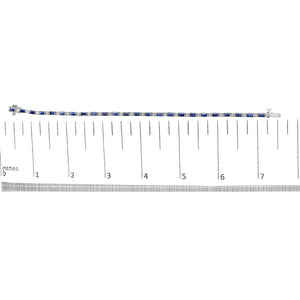 14K White Gold 1 1/10 Cttw Diamond and Blue Sapphire Alternating Link Tennis Bracelet (I-J Color, SI2-I1 Clarity) - 7" Inches