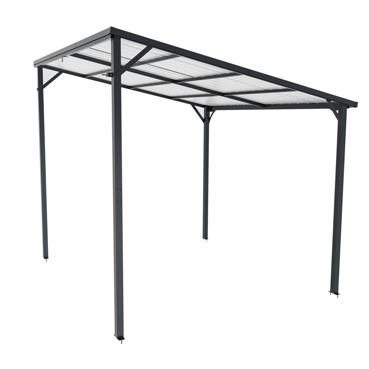 Outdoor Pergola 8' x 10' Metal Inclined Roof