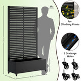 Metal Planter Box with Trellis, 73" x 35" x 16" Raised Garden Bed