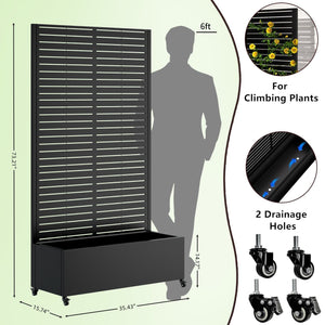 Metal Planter Box with Trellis, 73' x 35' x 16" Raised Garden Bed