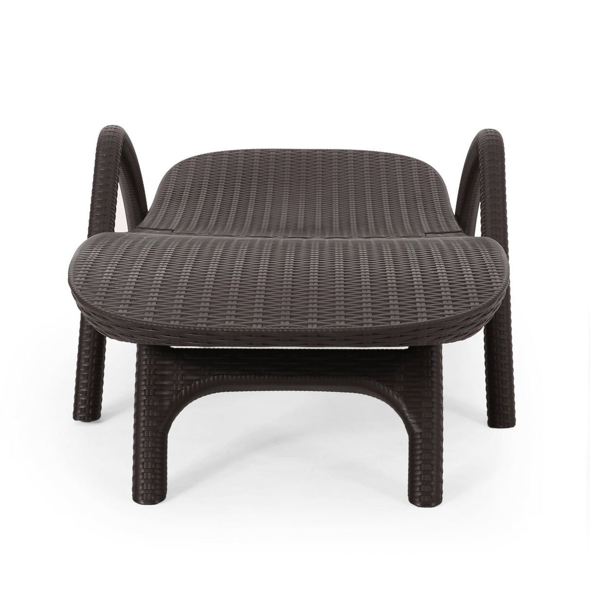 Polypropylene Resin Chaise Lounge with Hand Crafted Details - Dark Brown