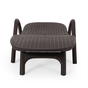 Polypropylene Resin Chaise Lounge with Hand Crafted Details - Dark Brown