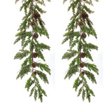 Winter Pine Garland with Pinecone Accents (Set of 2)