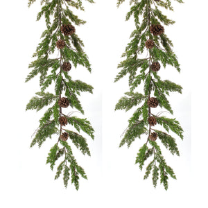 Winter-Pine-Garland-with-Pinecone-Accents-(Set-of-2)-Christmas-Decor