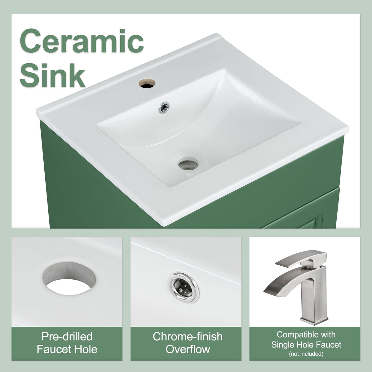 Bathroom Vanity With Sink, Cabinet With Adjustable Shelf