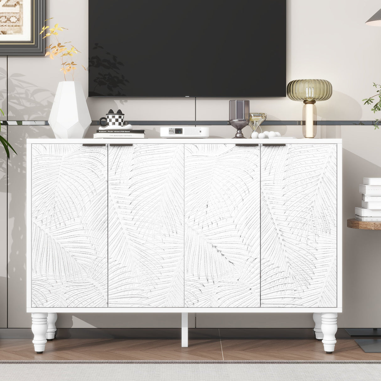 47.2'' Modern TV Stand with 2 Spacious Storage Cabinets