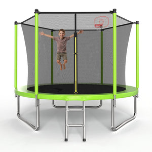 10FT Trampoline with Basketball Hoop and Ladder