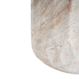 Elegant Indoor/Outdoor Lightweight Concrete Cylinder Side Table with Travertine Finish Beige