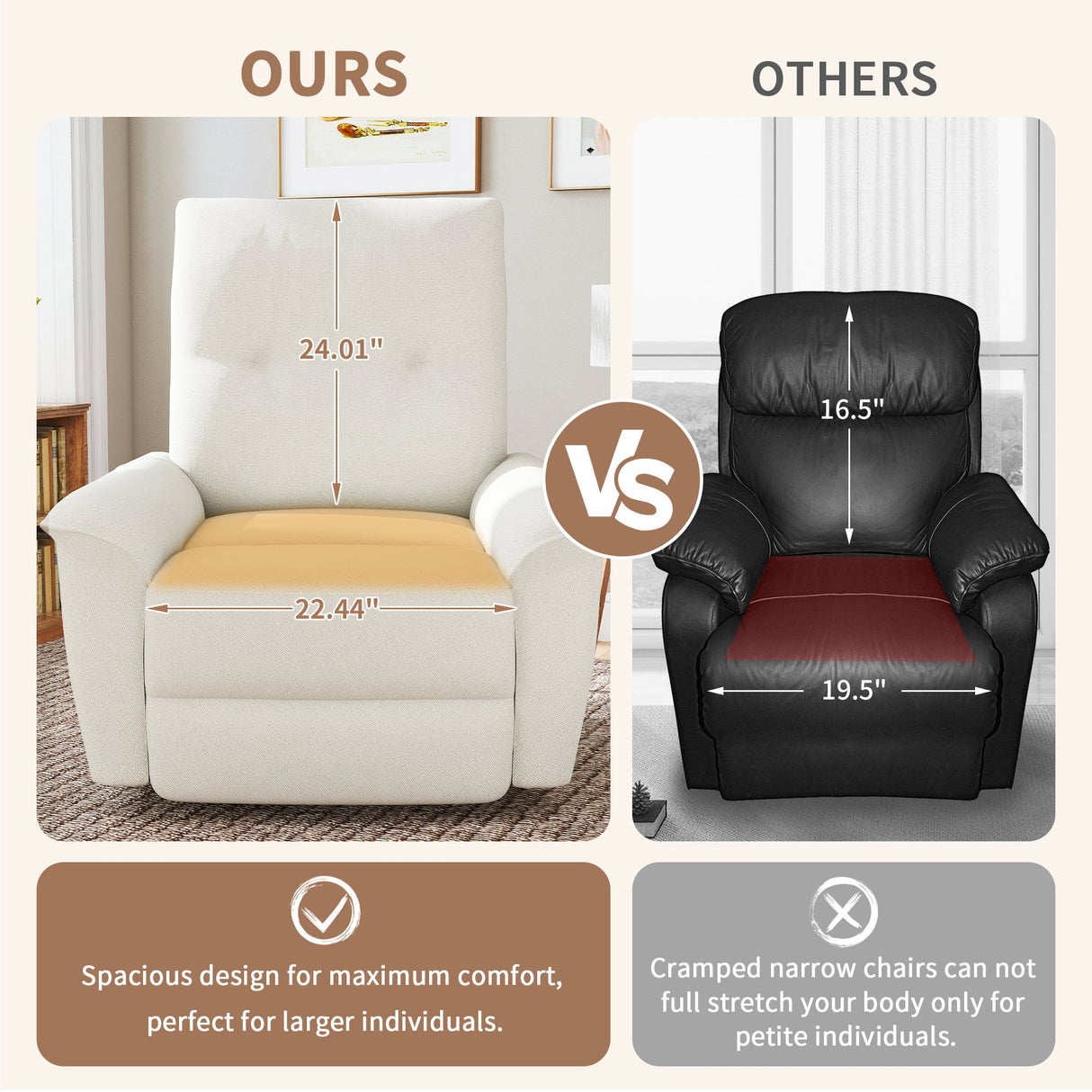 270° Power Swivel Rocker Recliner Chair with Phone Holder