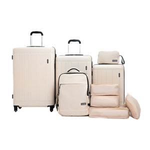 9-Piece White Luggage Set by GigaTech