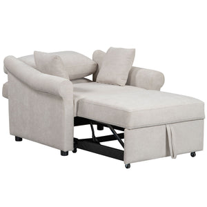 Convertible Sleeper Chair With Adjustable Backrest, 3 In 1 Lounger Chair Turns Into Bed, Single Bed For Living Room