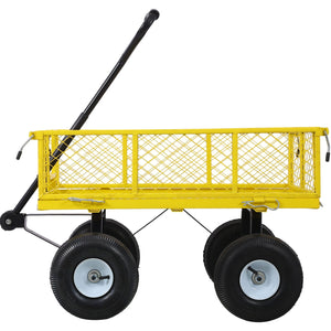Heavy Duty Steel Garden Cart With Mesh Sides