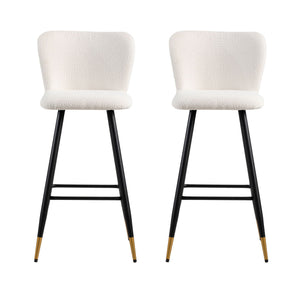 Modern Style Barstool, Tipped Ends, Suitable For Various Decoration Styles - White