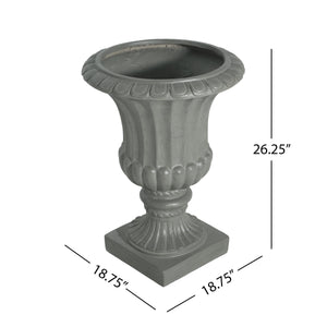Outdoor Garden Urn Planter, Gray