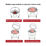 Outdoor Double-Layer Grill Charcoal Wood Fired Braising and Smoking Stove