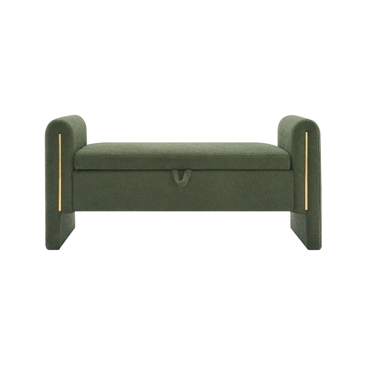 Modern Teddy Upholstered Large Bed End Bench With Arms And Storage