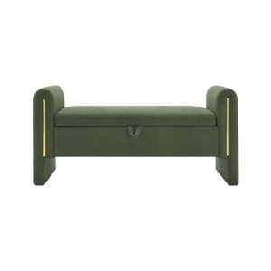 Modern Teddy Upholstered Large Bed End Bench With Arms And Storage
