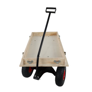 Children's and Garden Wooden Carriage with All-Terrain Inflatable Wheels