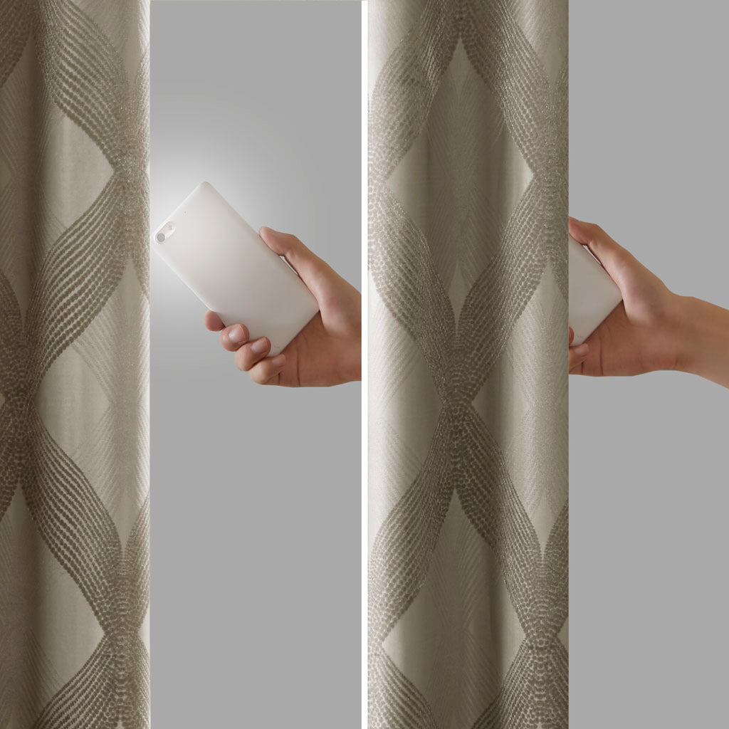 Ogee knitted jacquard total blackout curtain panel (only 1 pc panel)