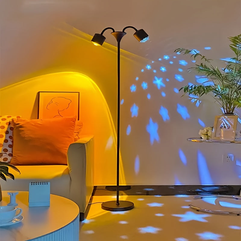 Sunset Ocean Wave Projector – Double RGB Mood Lamp with 360° Rotation & DIY Color