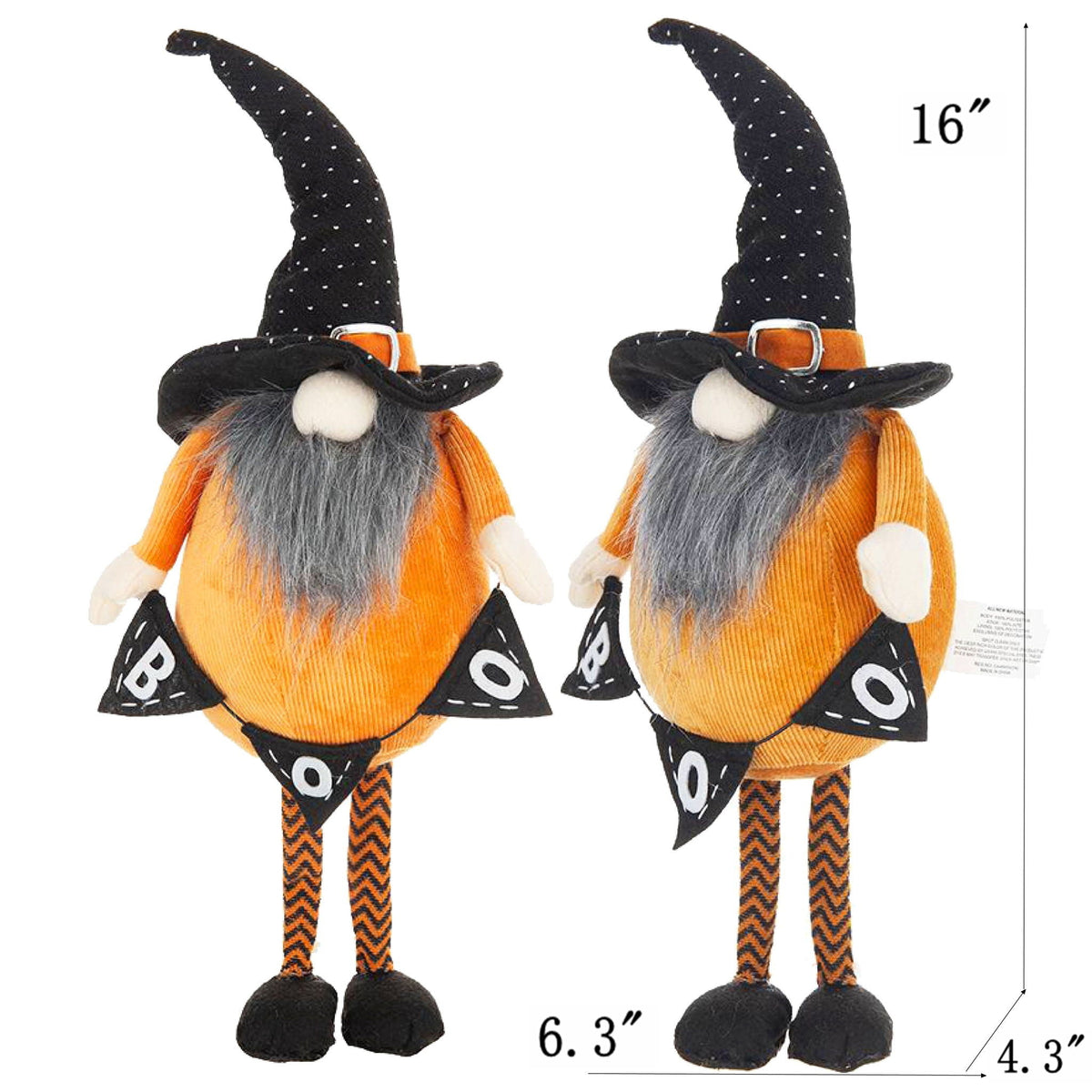 Standing Gnome With Gnome & Holding Banner, For Halloween Decor
