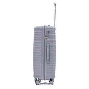 4-Piece PP Spinner Wheel Luggage Set with Cosmetic Case, Light Gray