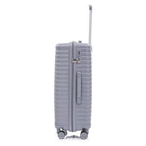 4-Piece PP Spinner Wheel Luggage Set with Cosmetic Case, Light Gray