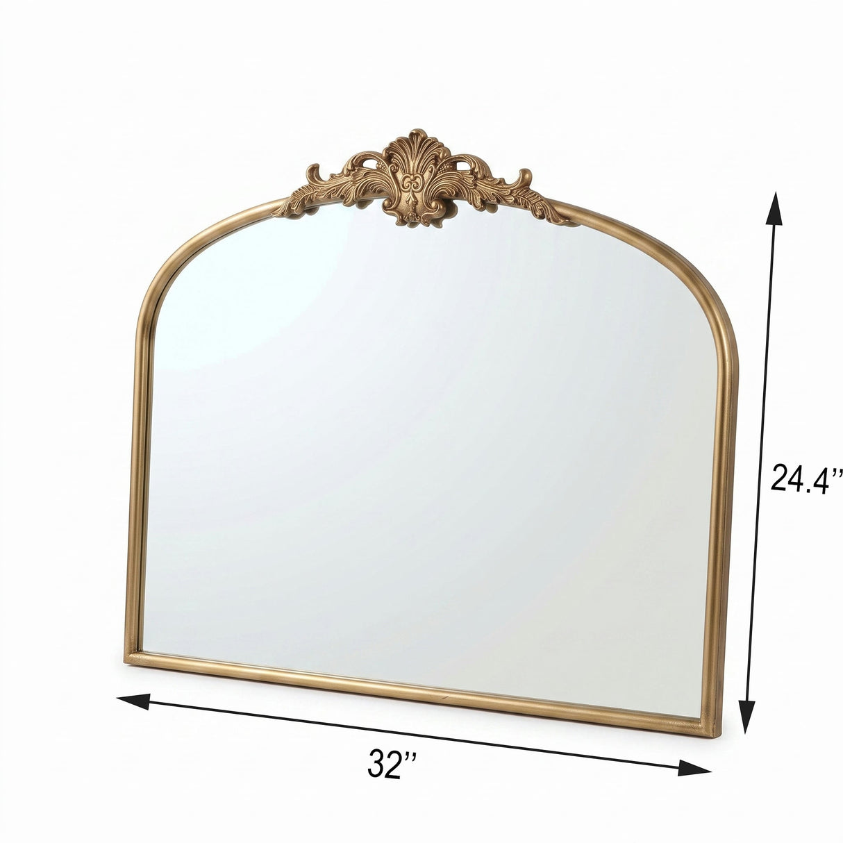 32''x24.4'' Baroque Vintage Arched Wall Mirror
