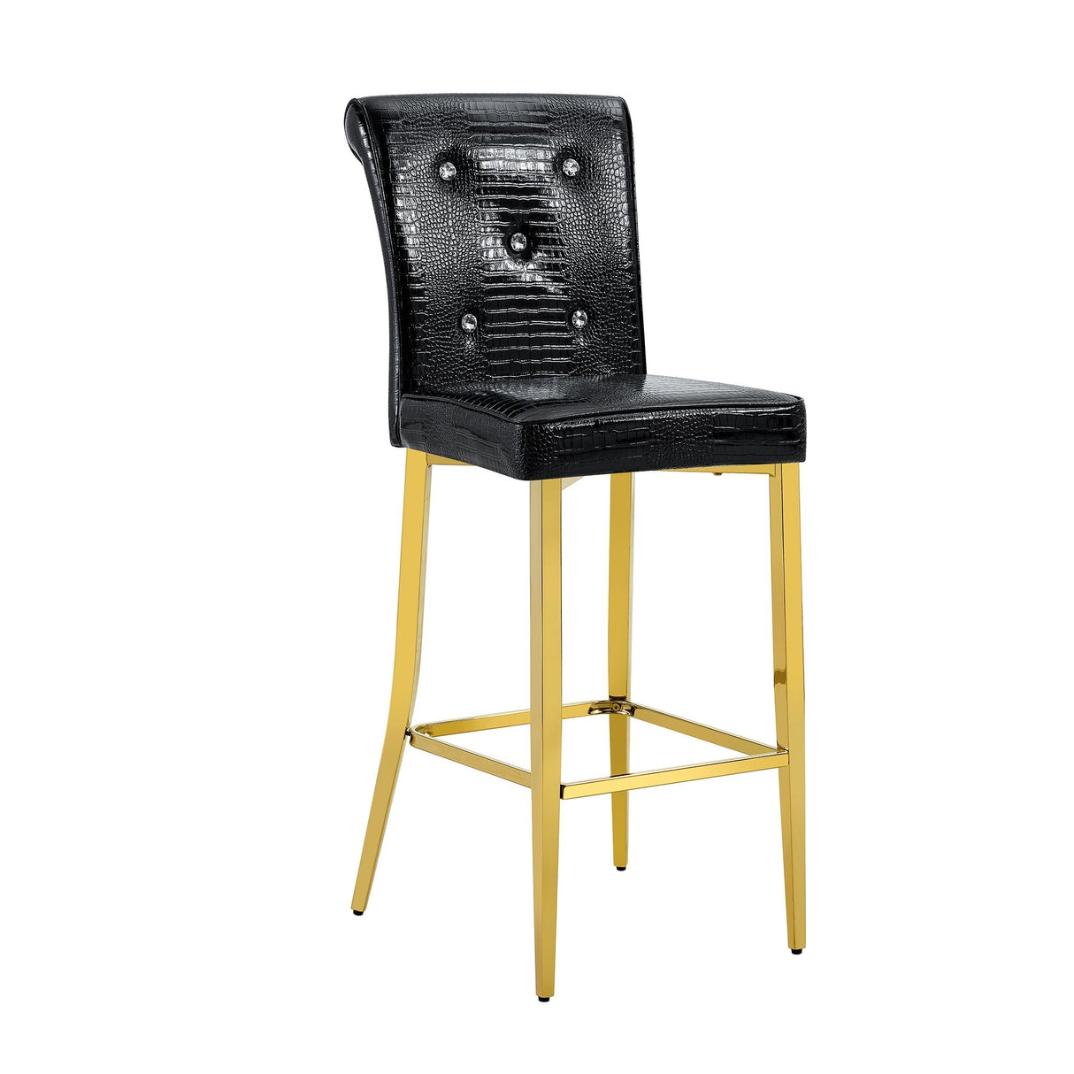 Bar Chairs with Crystal Clasp Design (Set of 2)