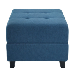 Navy Tufted Ottoman