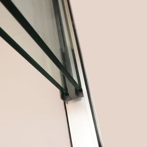 Modern Double Sliding Shower Enclosure with Tempered Glass - Pearl Silver, Gray, Black