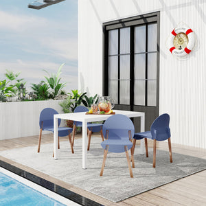 4 Piece Set Of Single Chairs With Long Table