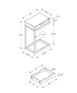 Accent Table, C-Shaped Contemporary Elegant Design